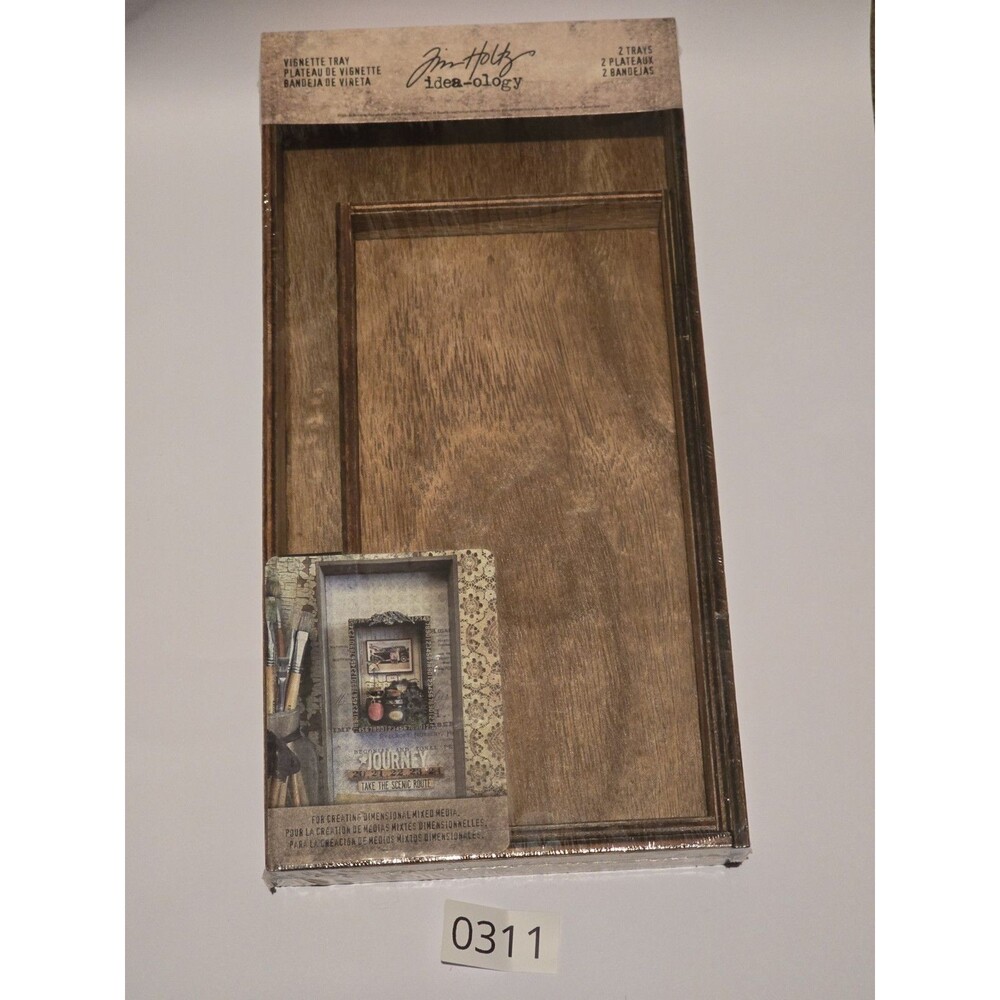 Tim Holtz Idea-ology Vignette Tray Set of 2 Wood Shadow Boxes NEW